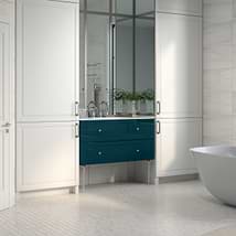 Alma Turquoise 42" Vanity with Chrome Legs & Knobs without Top
