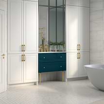Alma Turquoise 36" Vanity with Gold Legs & Knobs without Top