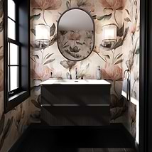 Astor Black 36" Single Vanity with Integrated White Solid SurfaceTop
