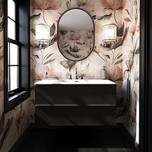 Astor Black 42" Single Vanity with Integrated White Solid SurfaceTop