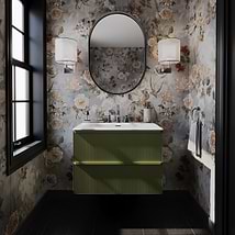 Astor Olive 30" Single Vanity with Integrated White Solid SurfaceTop
