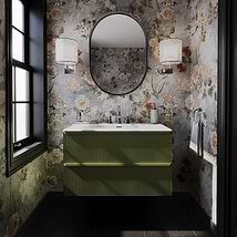 Astor Olive 36" Single Vanity with Integrated White Solid SurfaceTop