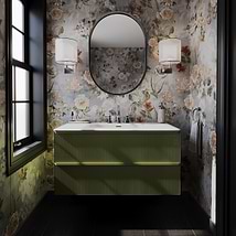 Astor Olive 42" Single Vanity with Integrated White Solid SurfaceTop