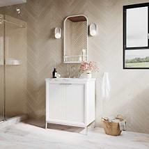 Bungalow White and Silver 24" Single Vanity with Pure White Quartz Top