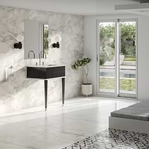 Classic Carrara 24" Black & Chrome Vanity 