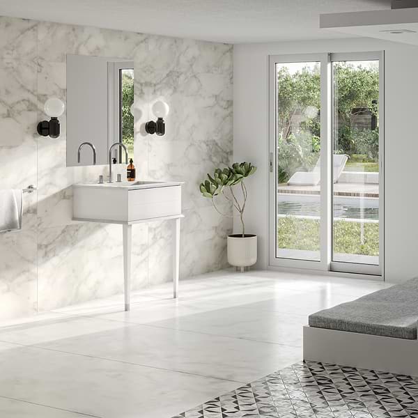 Classic Carrara 24" White Vanity with Chrome Accents 