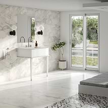 Classic Carrara 30" White Vanity with Chrome Accents 