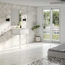 Classic Carrara 24" White Vanity with Gold accents 