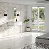 Classic Carrara 30" White Vanity with Gold Accents 