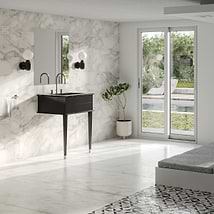Classic Nero Marquina 24" Black Vanity with Chrome Accents 