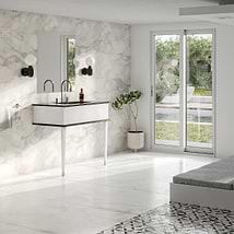 Classic Collection 36" Nero and White Vanity with Chrome Accents