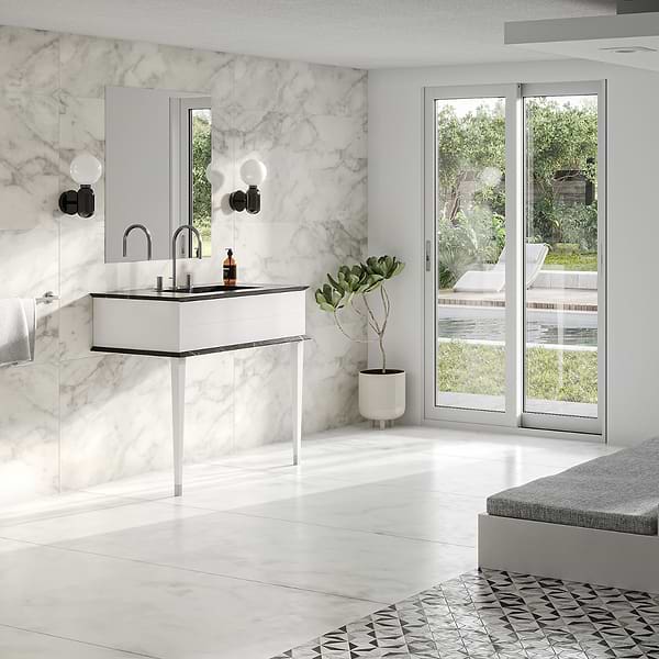 Classic Collection 36" Nero and White Vanity with Chrome Accents