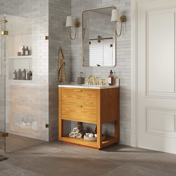 Dayton Woodgrain 30" Single Vanity without Top, View 1