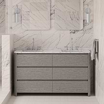 TileBar Studio Vanities Dalton Steel Oak 60" Double Vanity without Top