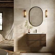 Duo Weathered Oak 32" Single Vanity with Integrated White Ceramic Top