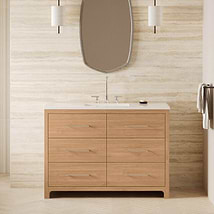 TileBar Studio Vanities Edison Medium Ash 48" Single Vanity without Top