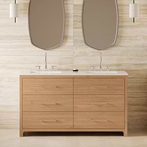 TileBar Studio Vanities Edison Medium Ash 60" Double Vanity without Top