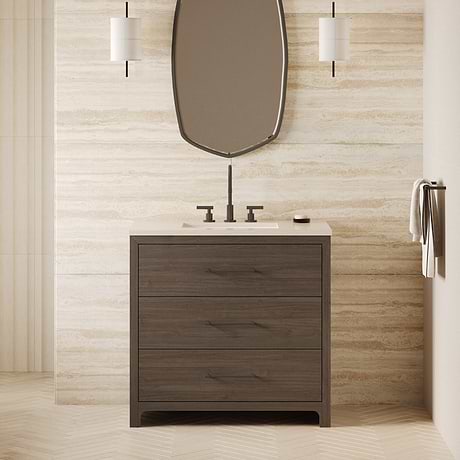 TileBar Studio Vanities Edison Espresso Oak 36" Single Vanity without Top