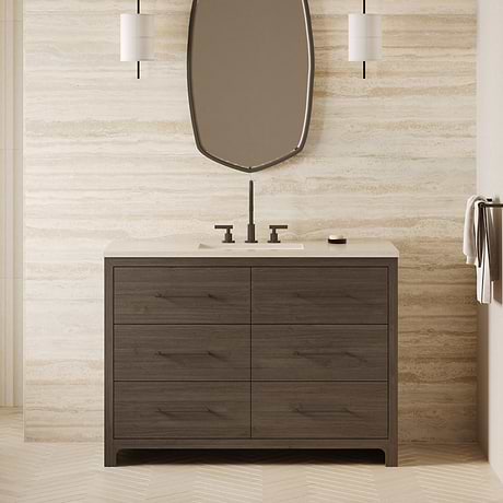 TileBar Studio Vanities Edison Espresso Oak 48" Single Vanity without Top