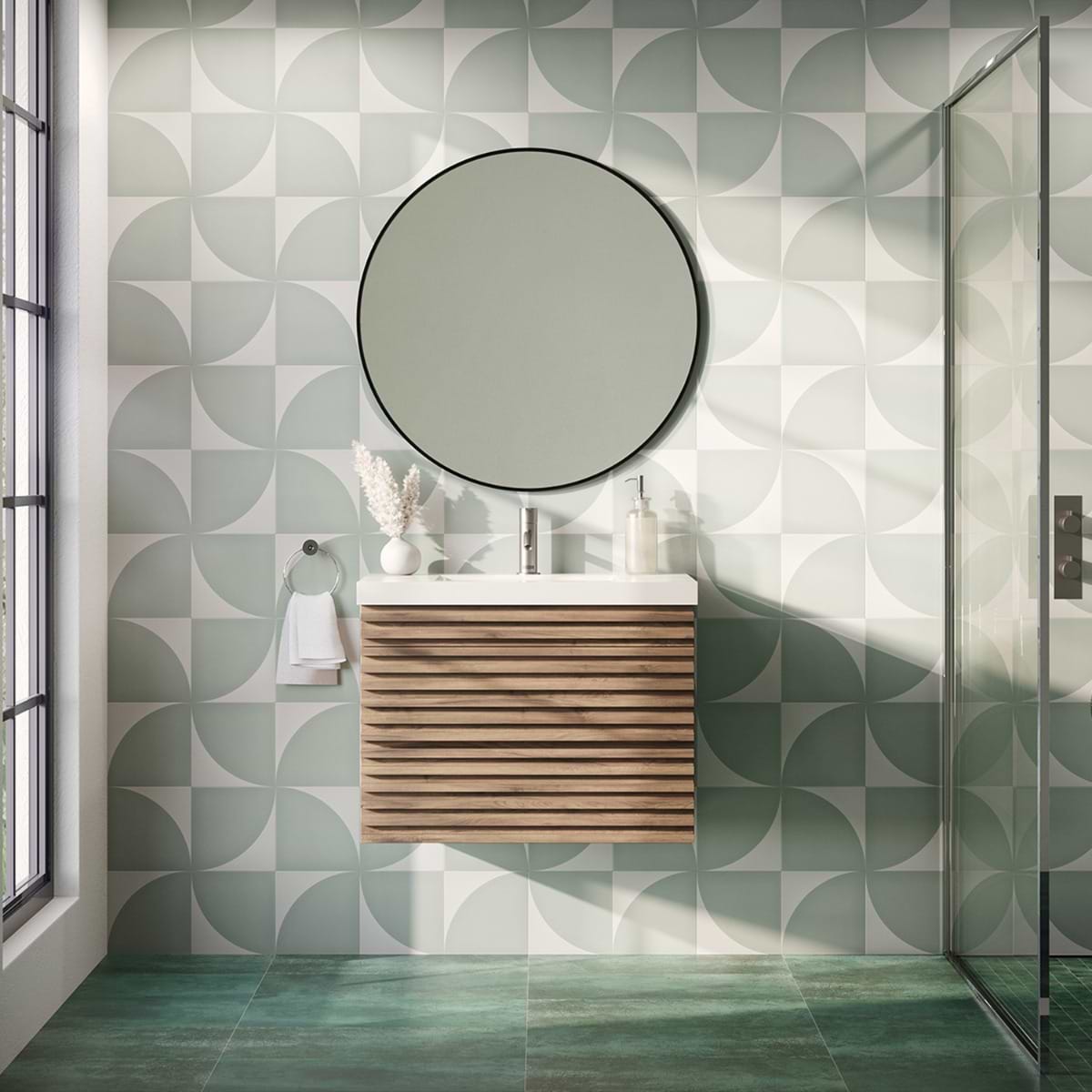 Shop Stacy Garcia Maddox Deco Floor Mineral Green 8x8 Matte Shop Stacy Garcia Maddox Deco Floor Mineral Green 8x8 Matte