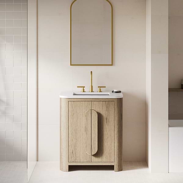 Harper Medium Ash 30" Single Vanity without Top by TileBar Studio Vanities, View 1