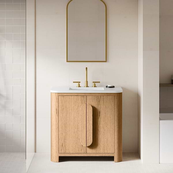 Harper Medium Ash 36" Single Vanity without Top by TileBar Studio Vanities, View 1