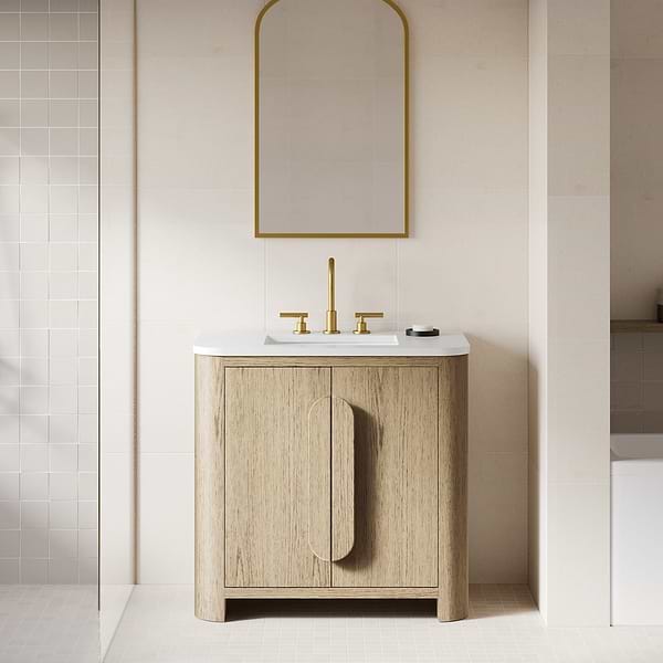 Harper Medium Ash 36" Single Vanity without Top by TileBar Studio Vanities, View 1