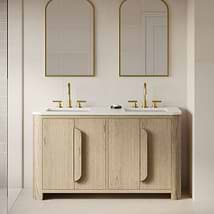 TileBar Studio Vanities Harper Medium Ash 60" Double Vanity without Top