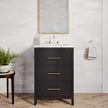 Iconic Charcoal and Gold 24" Single Vanity without Top