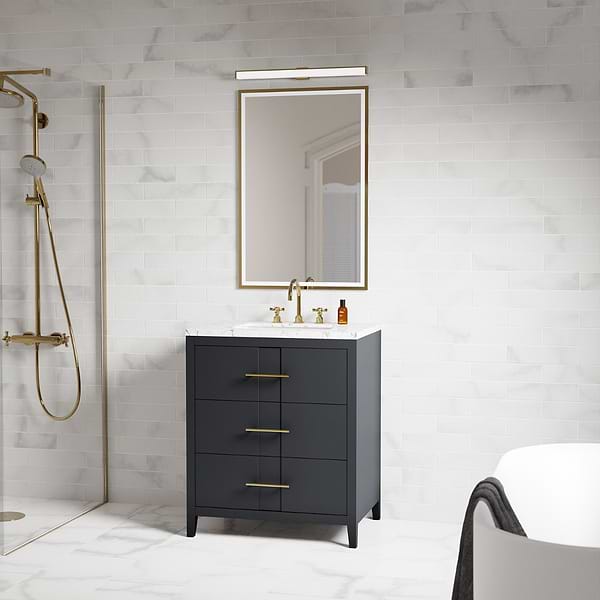 Iconic Charcoal and Gold 30" Single Vanity without Top