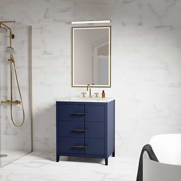 Iconic Navy and Gold 30" Single Vanity without Top
