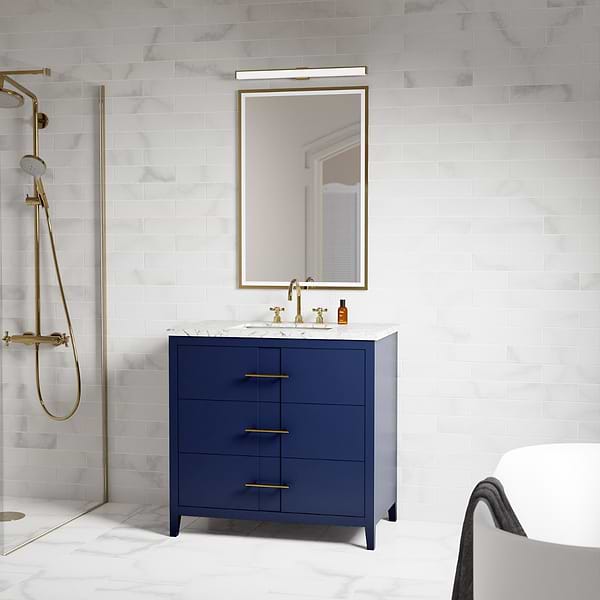 Iconic Navy and Gold 36" Single Vanity without Top