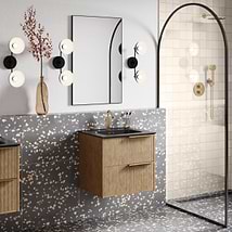 Kora Art Faux Fluted 24" Single Vanity with Gold Handles without Top