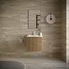 Kora Art Art Faux Fluted 24" Single Vanity with Integrated White Ceramic Top & Silver Handles; in Style Ideas Art Deco, Contemporary, Industrial, Modern, Transitional