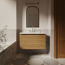 Melrose White Ash 36" Single Vanity with Carrara Marble Top