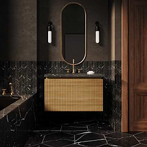 Melrose White Ash 36" Single Vanity with Nero Marquina Marble Top