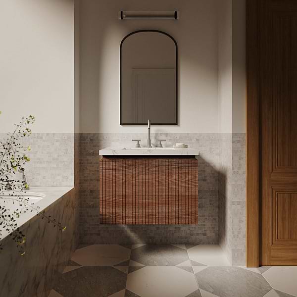 Cadre Giotto Carrara and Italian Gray 20x20 Polished Marble Mosaic Tile