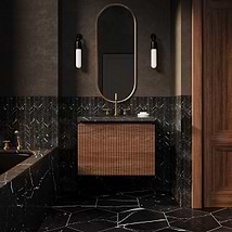 Melrose Walnut 30" Single Vanity with Nero Marquina Marble Top