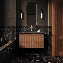 Melrose Walnut 36" Single Vanity with Nero Marquina Marble Top