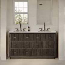 TileBar Studio Vanities Rhett Espresso Oak 60" Double Vanity without Top