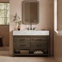 TileBar Studio Vanities Rowan Espresso Oak 48" Single Vanity with Carrara Marble Top