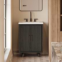 TileBar Studio Vanities Setton Ebony Oak 24" Single Vanity without Top