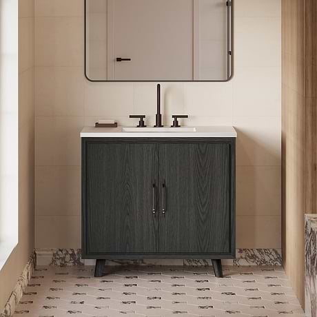TileBar Studio Vanities Setton Ebony Oak 36" Single Vanity without Top