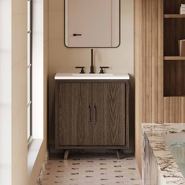 Setton Espresso Oak 30" Single Vanity without Top by TileBar Studio Vanities, View 1