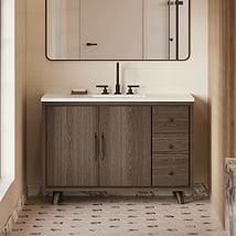 TileBar Studio Vanities Setton Espresso Oak 48" Single Vanity without Top