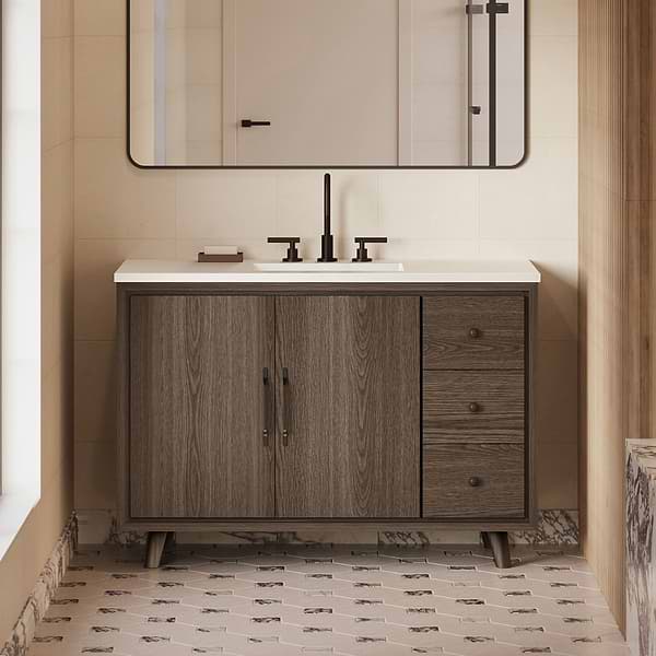 Setton Espresso Oak 48" Single Vanity without Top by TileBar Studio Vanities, View 1