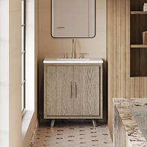 TileBar Studio Vanities Setton Greige Ash 30" Single Vanity without Top