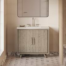 TileBar Studio Vanities Setton Greige Ash 36" Single Vanity without Top