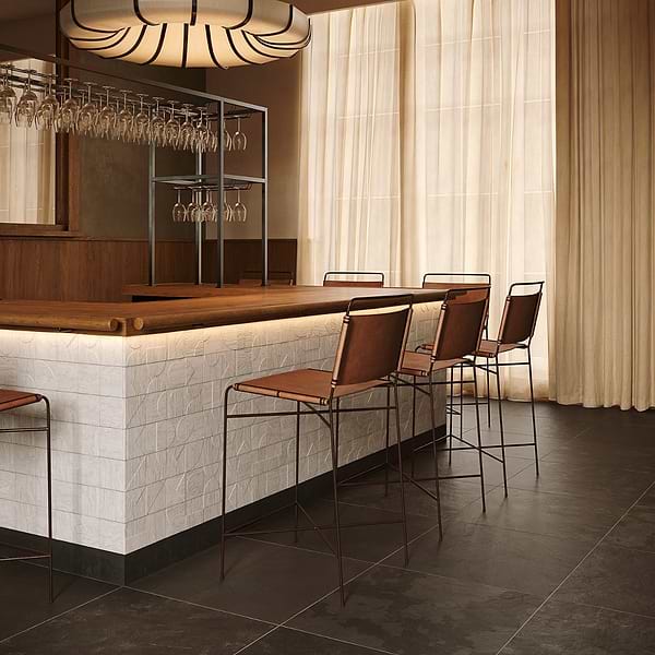 Trevino Carved Sabbia White 4x4 3D Satin Marble Tile