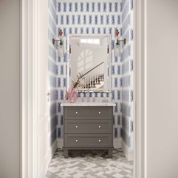 Ako Azul Blue 4x9 Rectangle Marble Micro Mosaic Tile